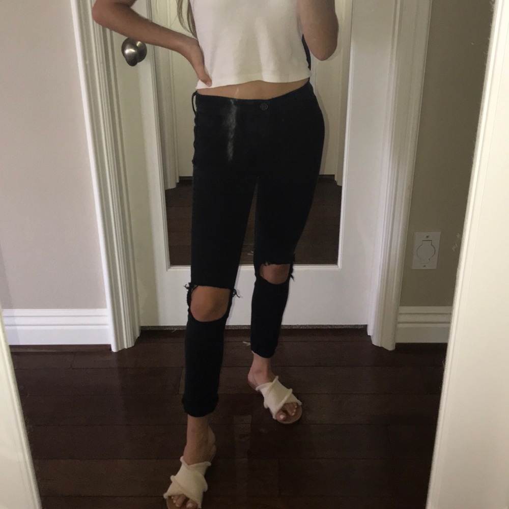 RSQ black girls ripped jeans (low rise)